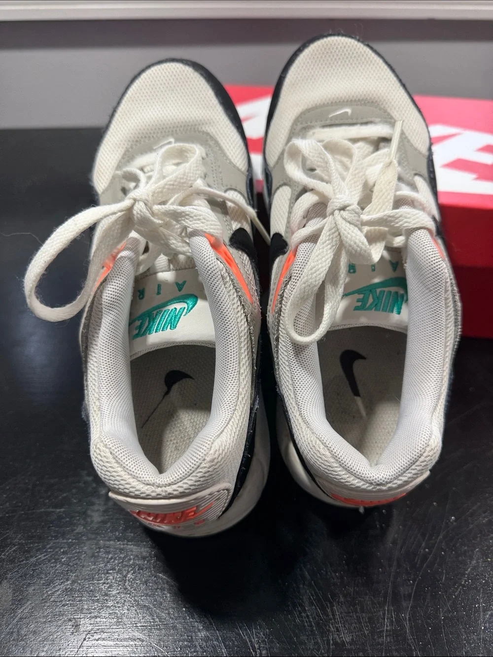 Nike Kids White, Black, Teal & Orange Air Max Style Sneakers